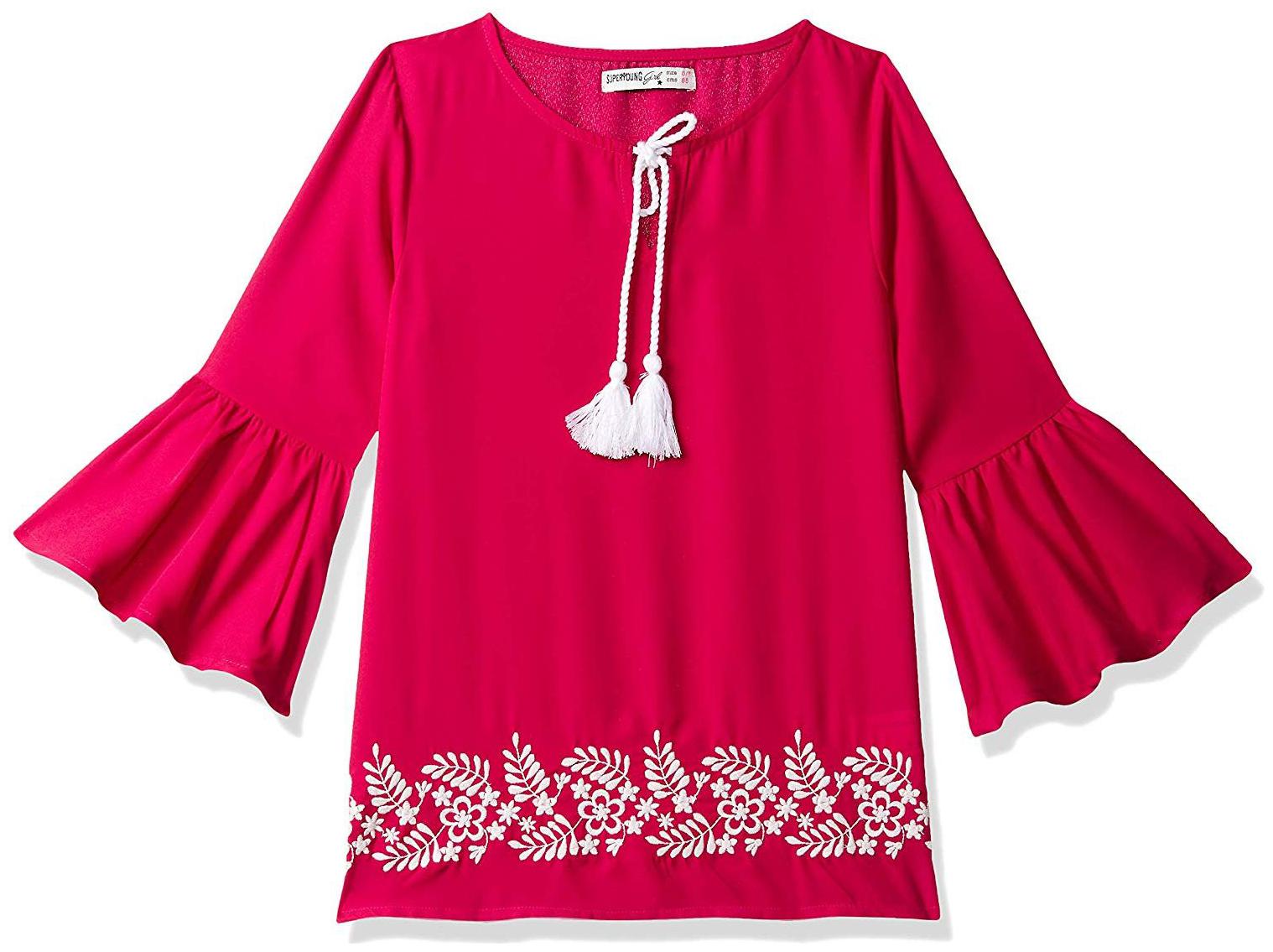 

SUPERYOUNG Girl Cotton Embellished Top - Pink