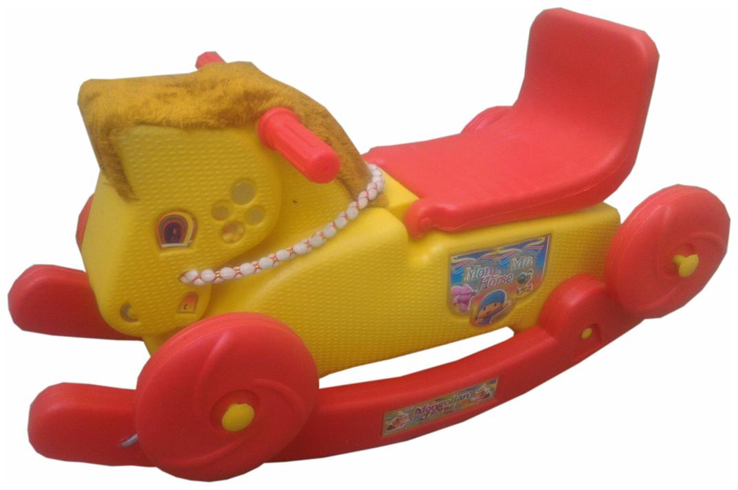 

Oh BabyMulticolor Rocking Plastic Horse With Wheel