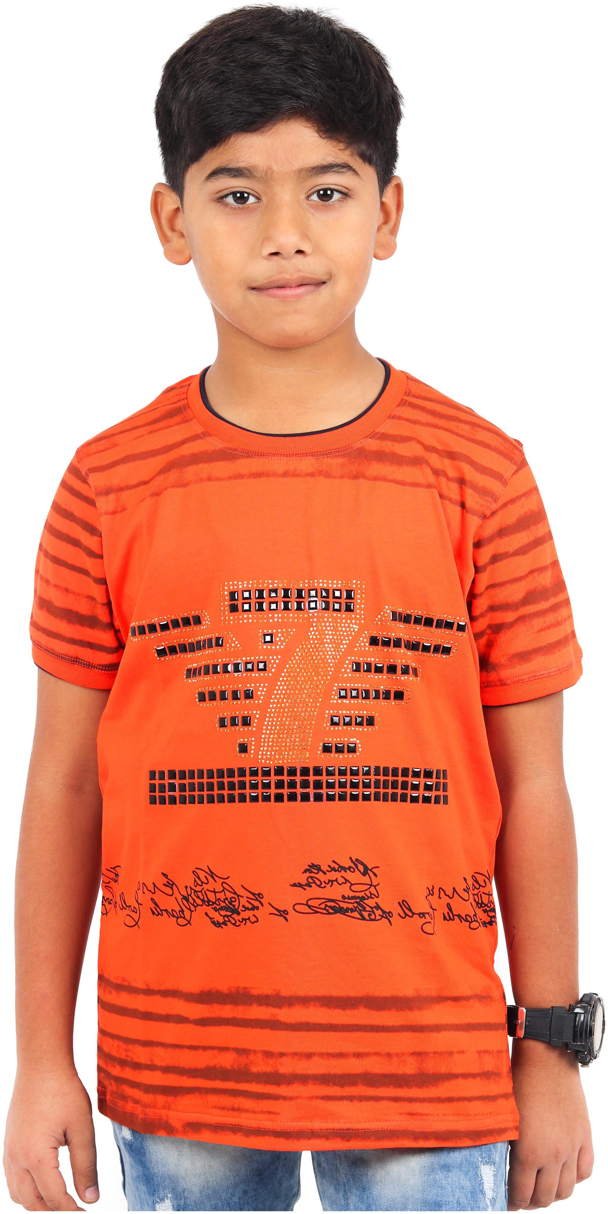 

RICH SILWER Boy Cotton Printed T-shirt - Orange