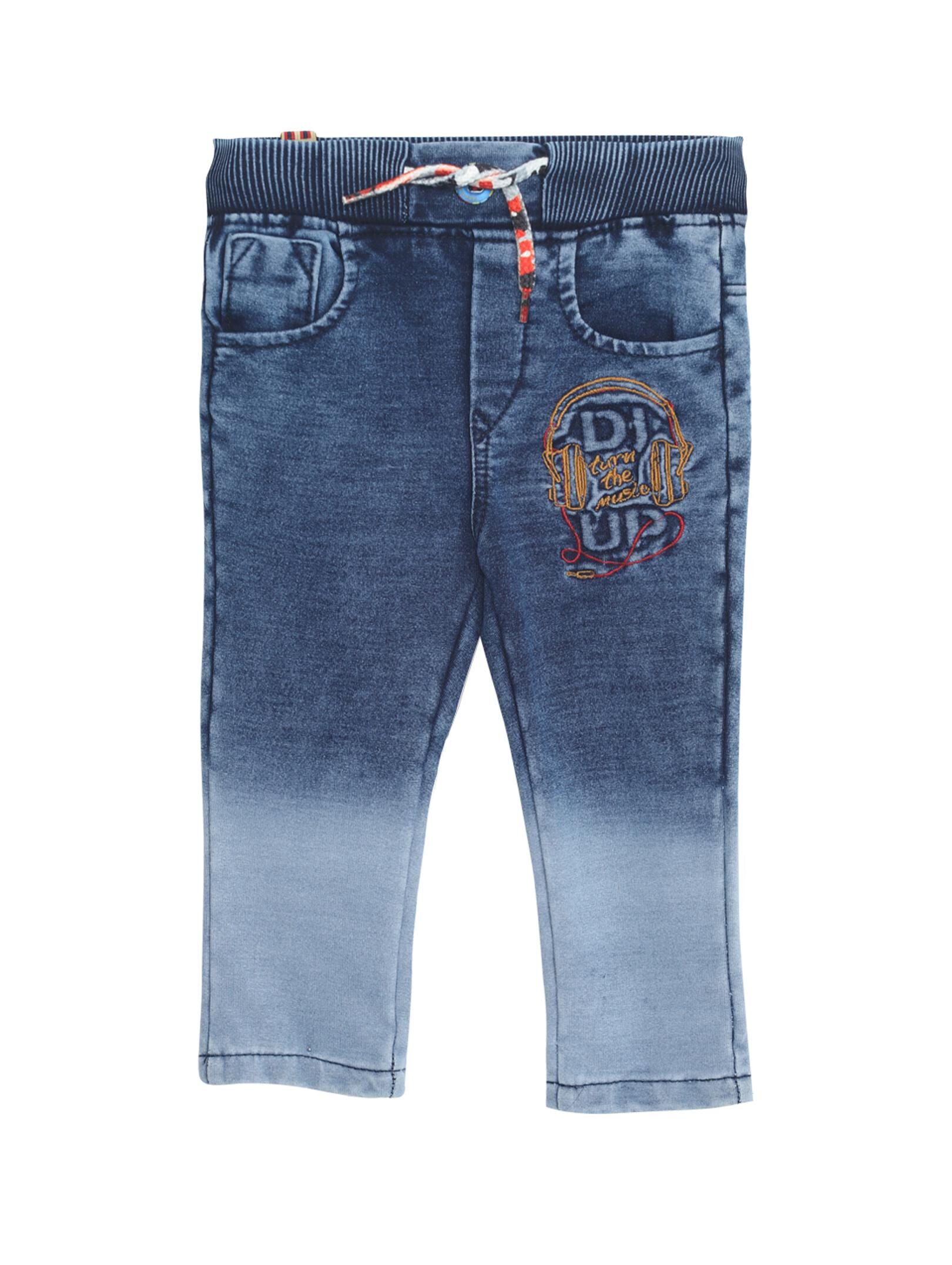 

TADPOLE Baby boy Cotton Embroidered Jeans - Blue