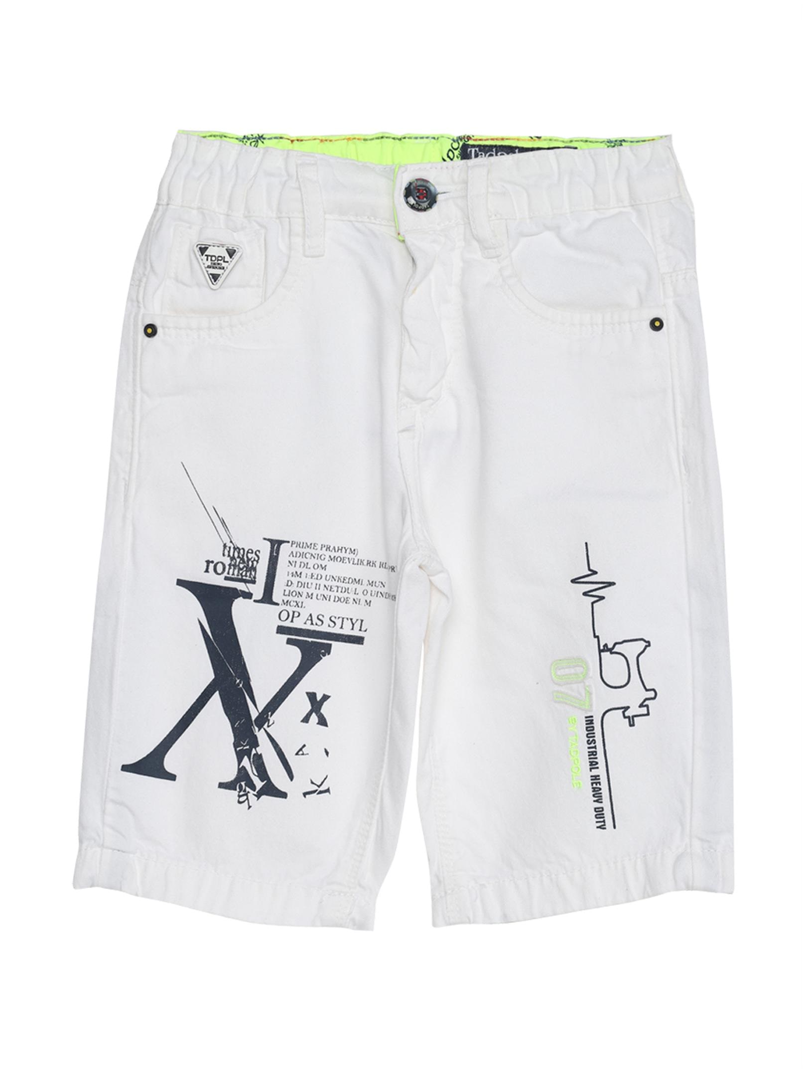 

TADPOLE Boy Printed Shorts 3 4ths - White
