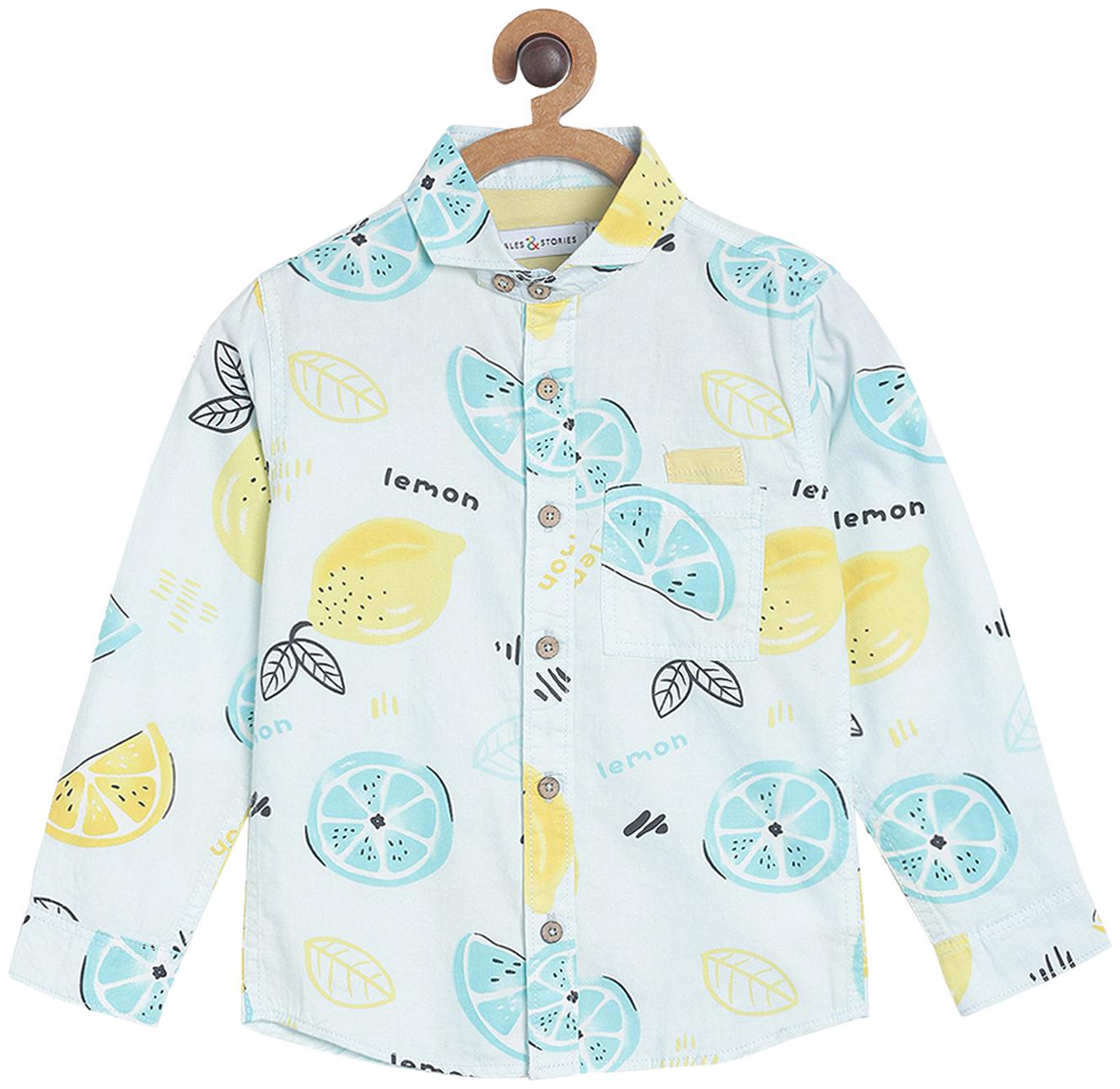 

Tales Stories Boy Cotton Printed Shirt Green