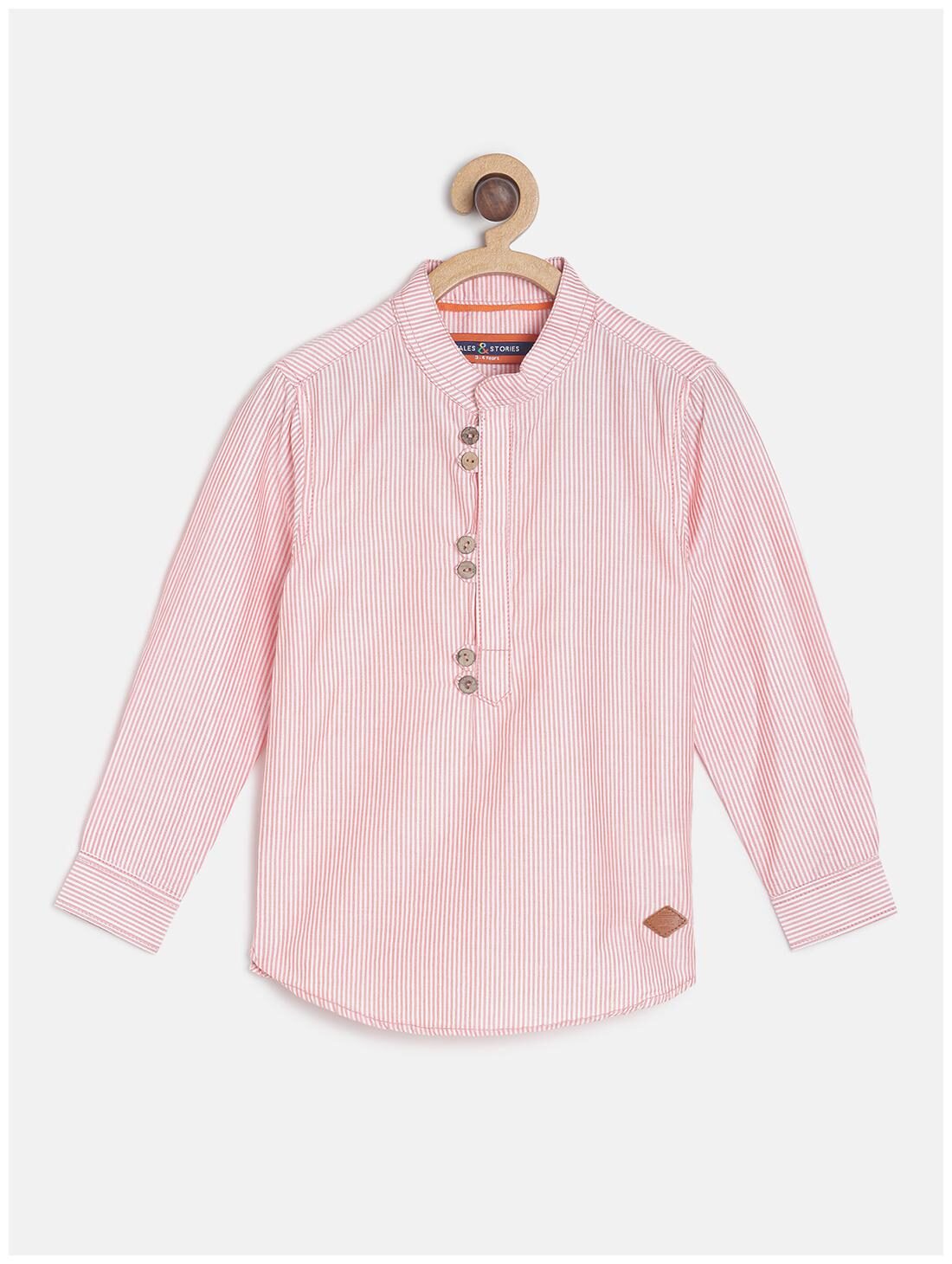 

Tales Stories Boy Cotton Striped Shirt Orange