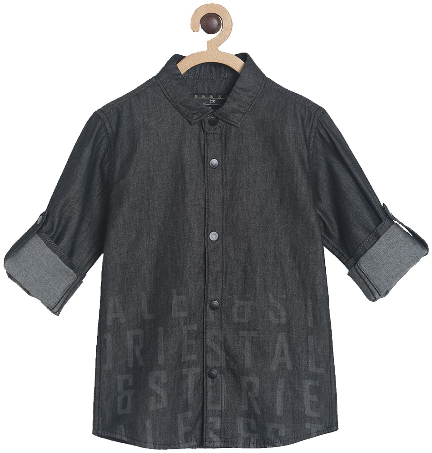 

Tales Stories Boy Cotton Solid Shirt Black