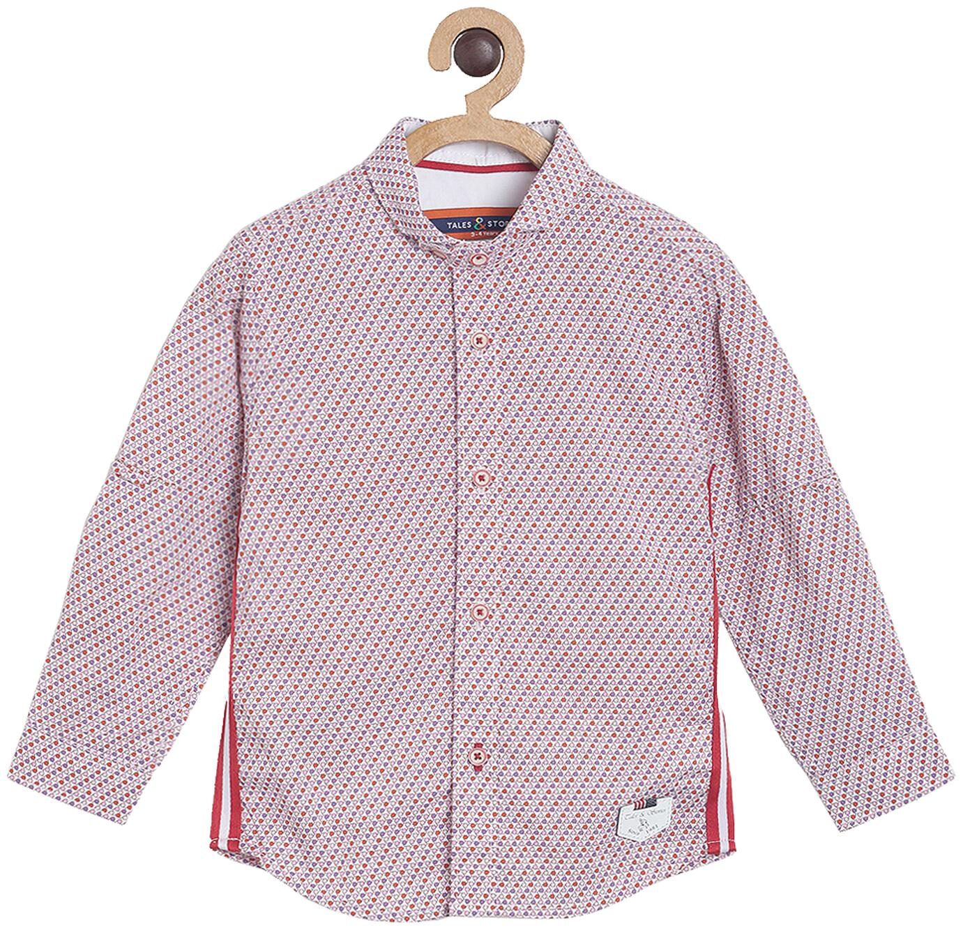 

Tales Stories Boy Cotton Printed Shirt Pink