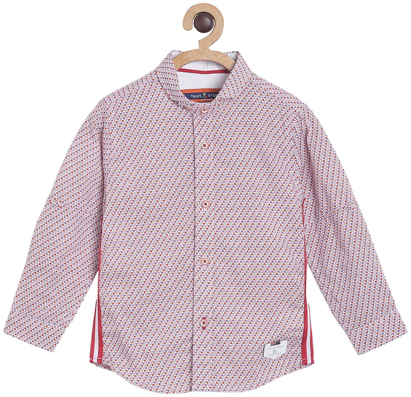 

Tales Stories Boy Cotton Printed Shirt Pink