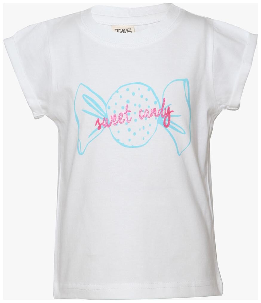

Tales And Stories White Toffy Print T Shirt
