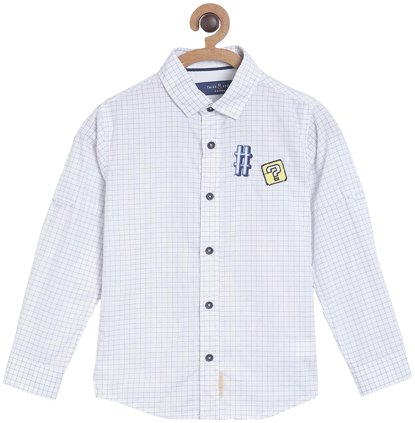

Tales Stories Boy Cotton Checked Shirt White