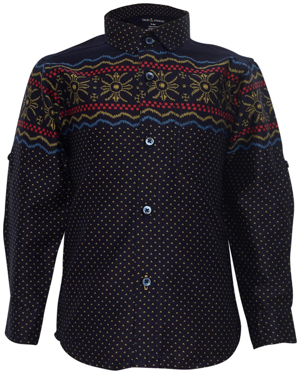 

Tales Stories Boy Cotton Printed Shirt Black