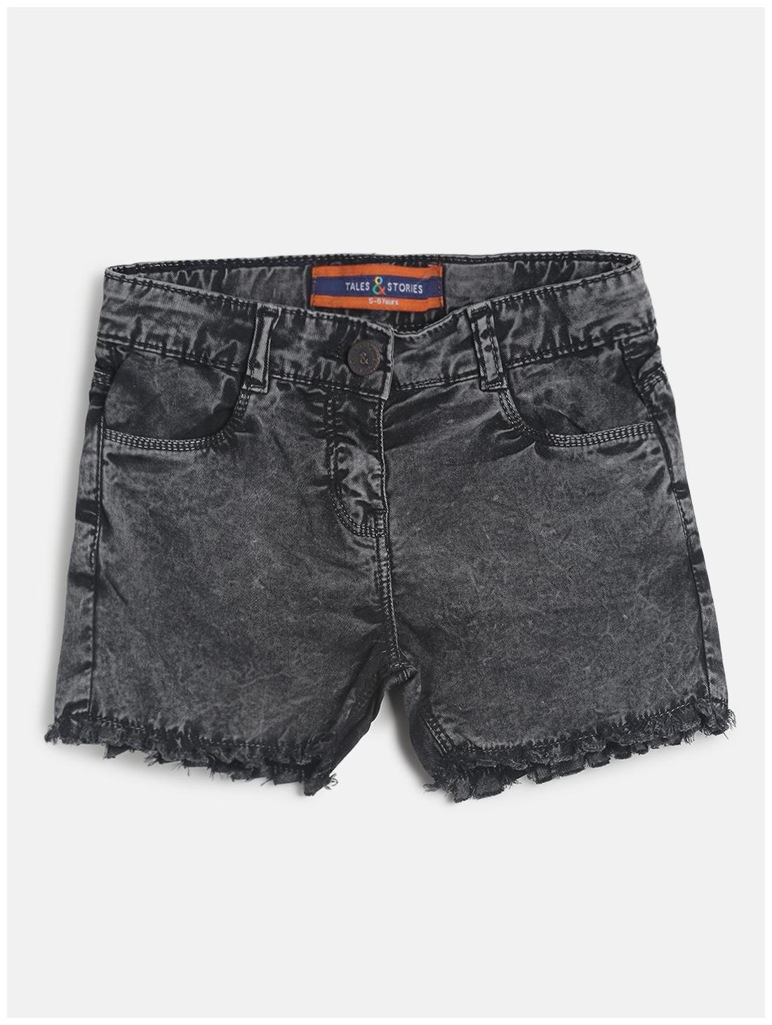 

Tales Stories Girl Cotton blend Solid Regular shorts - Black