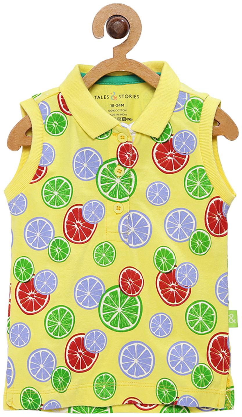 

Tales Stories Cotton Printed T shirt for Baby Girl - Yellow