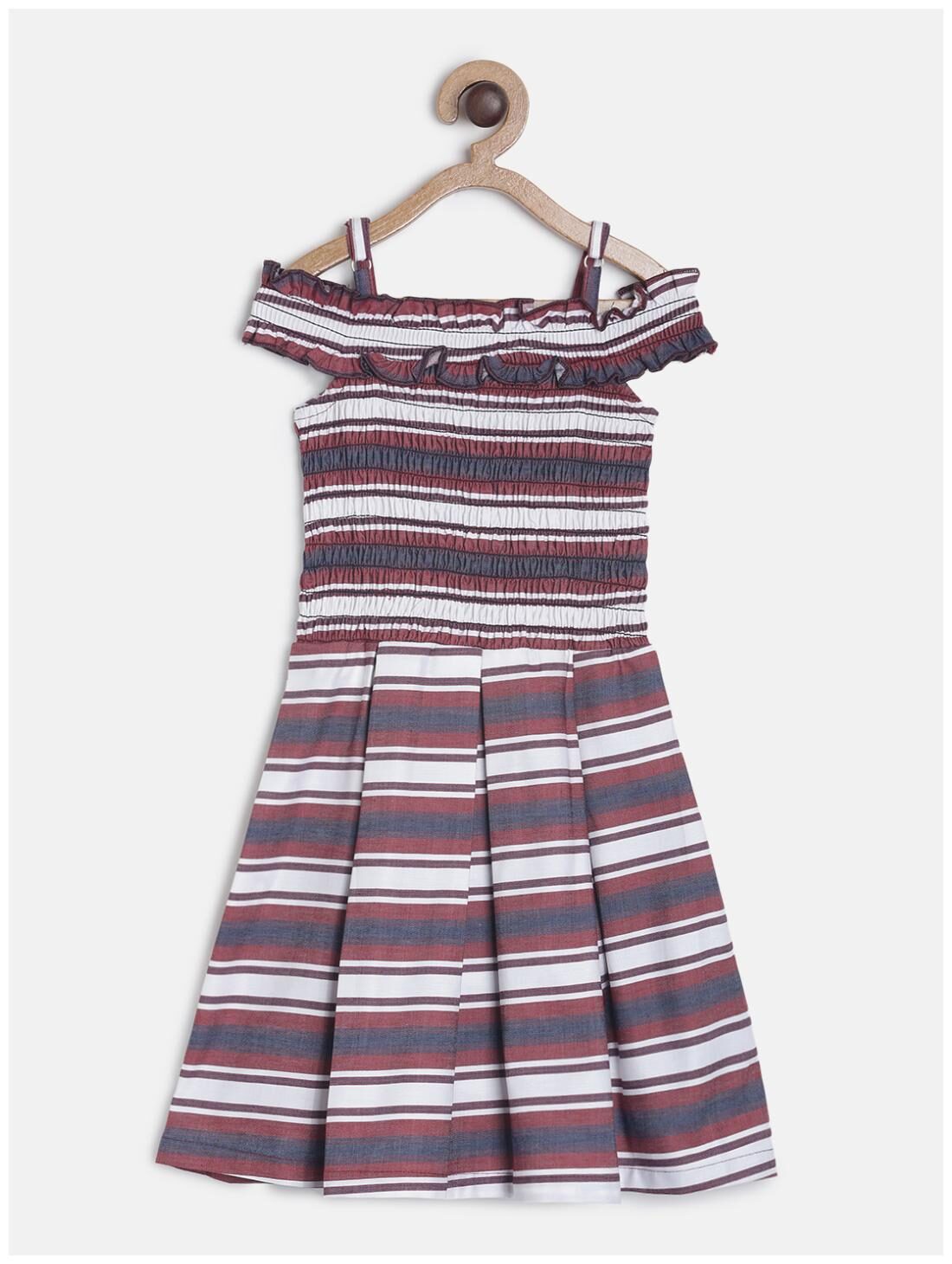 

Tales Stories Maroon Cotton Short Sleeves Midi Princess Frock ( Pack of 1 )
