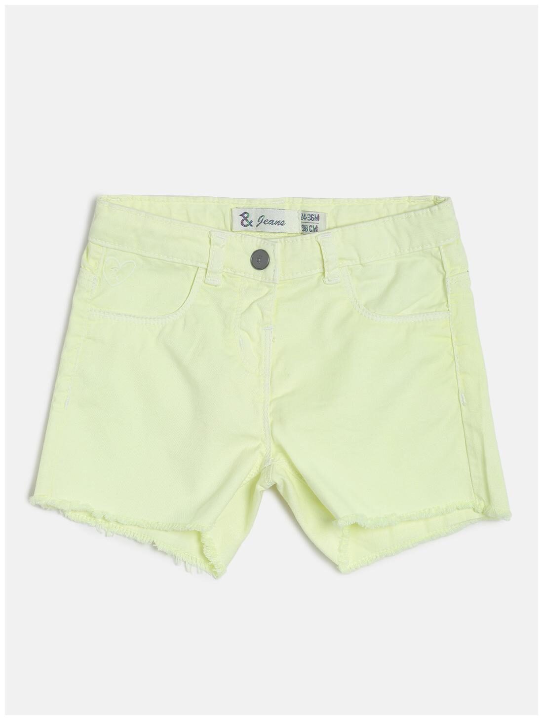 

Tales Stories Girl Cotton Solid Denim shorts - Yellow
