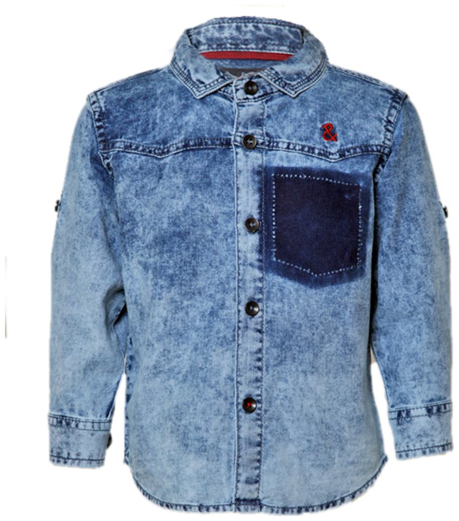 

Tales Stories Boy Denim Solid Shirt Blue