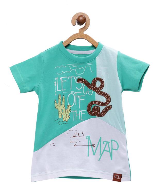 Tales & Stories Cotton Printed T shirt for Baby Boy - Green