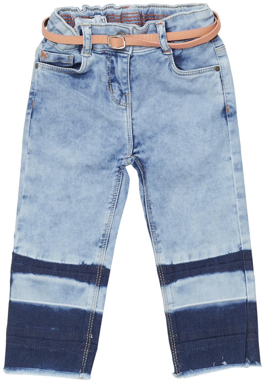 

Tales Stories Light Blue Solid Cotton Regular Fit Capri Pants for Girls