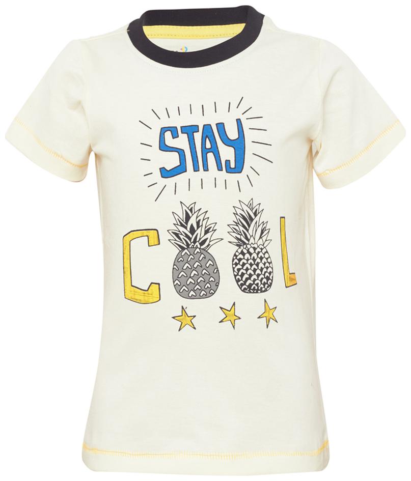 

Tales Stories Cotton Solid T shirt for Baby Boy - Cream