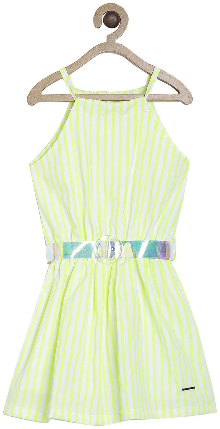 

Tales Stories Baby girl Cotton Striped Princess frock - Green