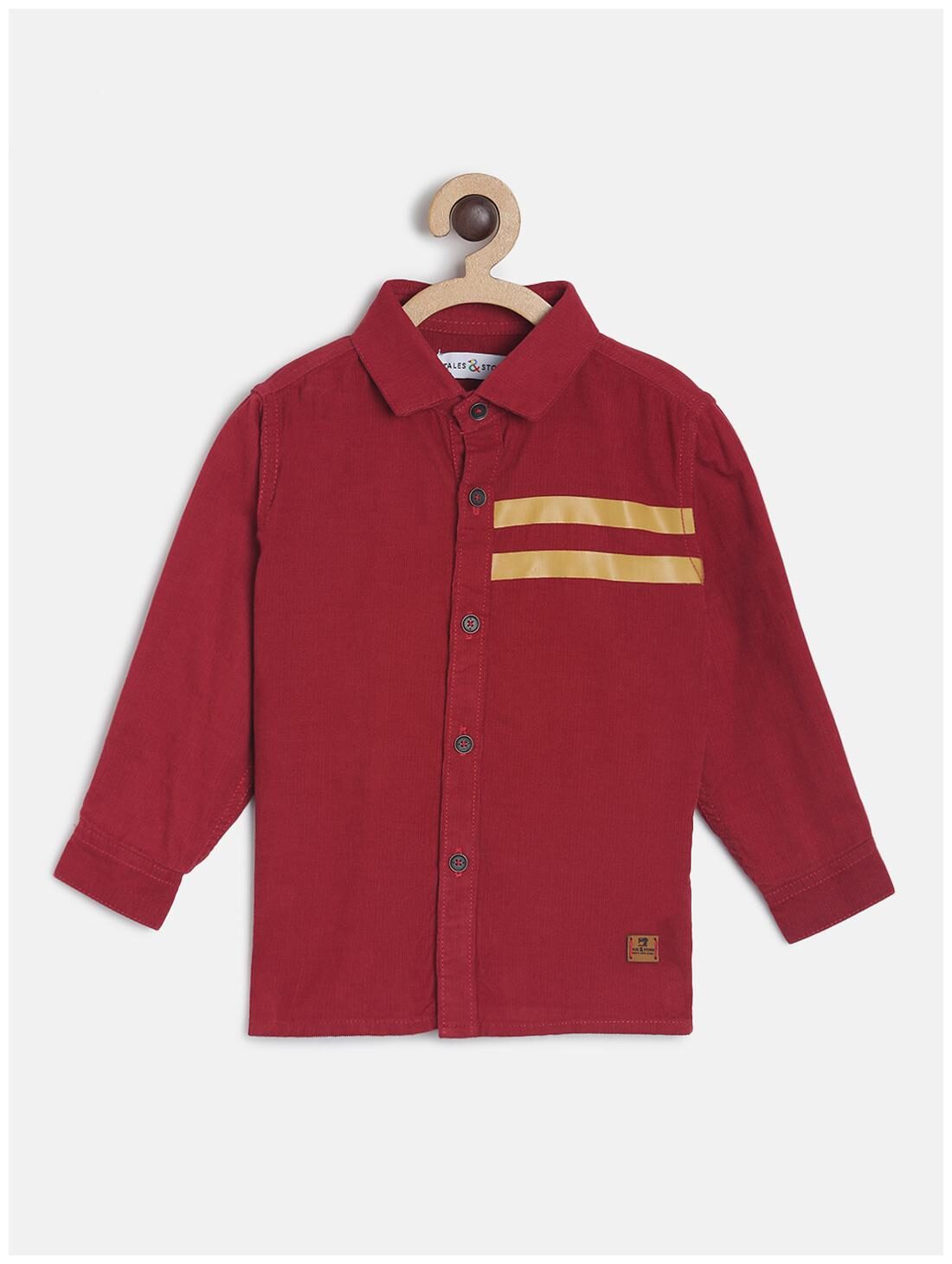 

Tales Stories Boy Cotton Solid Shirt Maroon