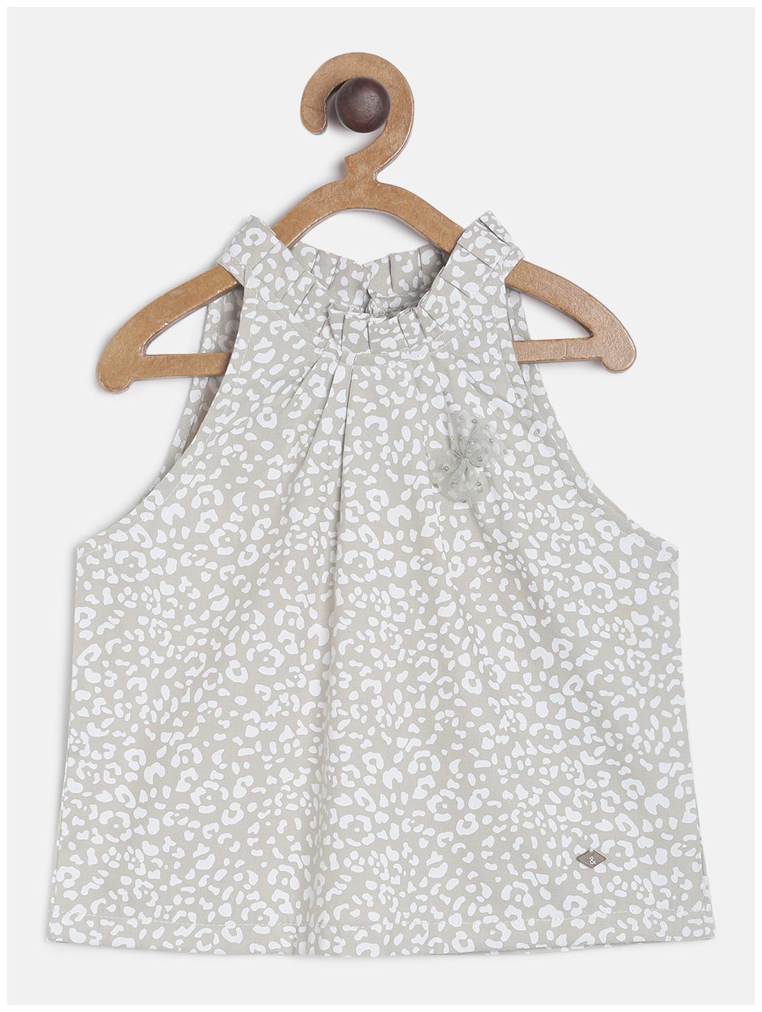 

Tales Stories Cotton Printed Top for Baby Girl - Beige