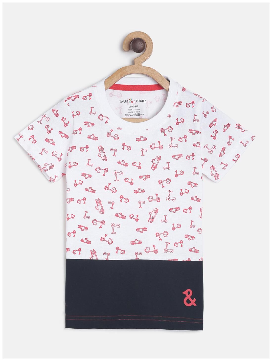 

Tales Stories Boy Cotton Printed T-shirt - White