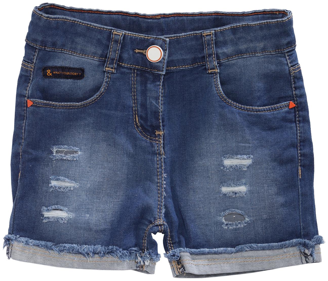 

Tales Stories Girl Cotton Solid Denim shorts - Blue
