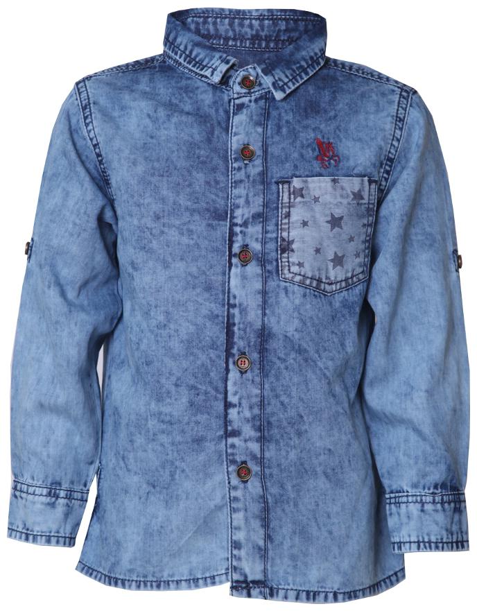 

Tales Stories Boy Denim Solid Shirt Blue