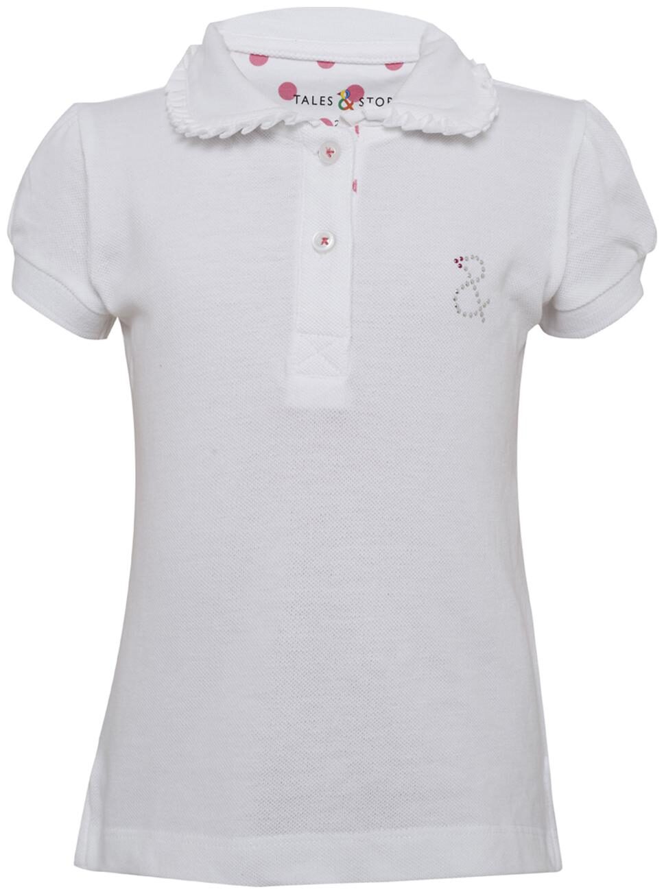 

Tales Stories Girl Cotton Solid T shirt - White