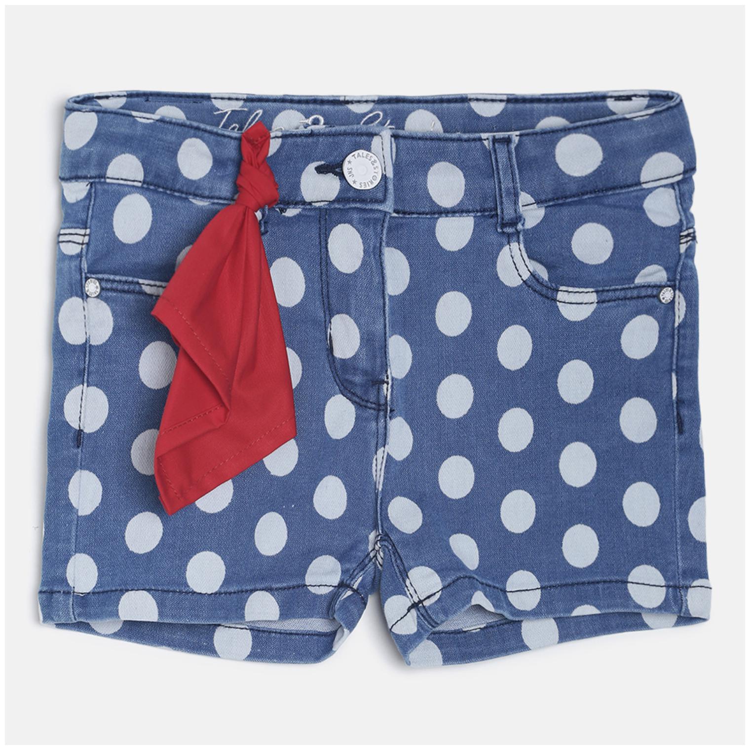 

Tales Stories Girls Ligh Blue Polka Dot Printed Regular Fit Shorts