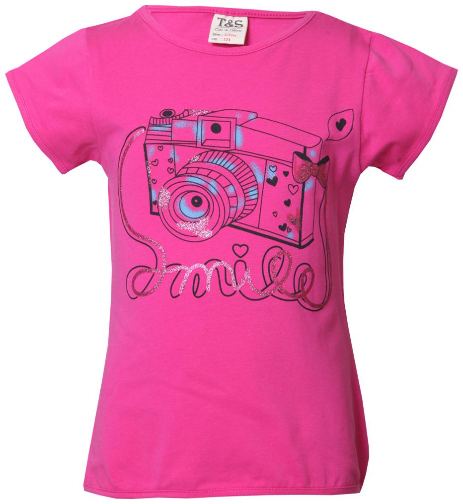 

Tales Stories Girl Cotton Solid T shirt - Pink