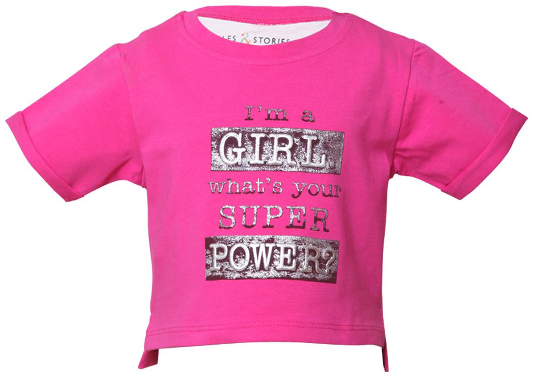 

Tales Stories Cotton Solid T shirt for Baby Boy - Pink
