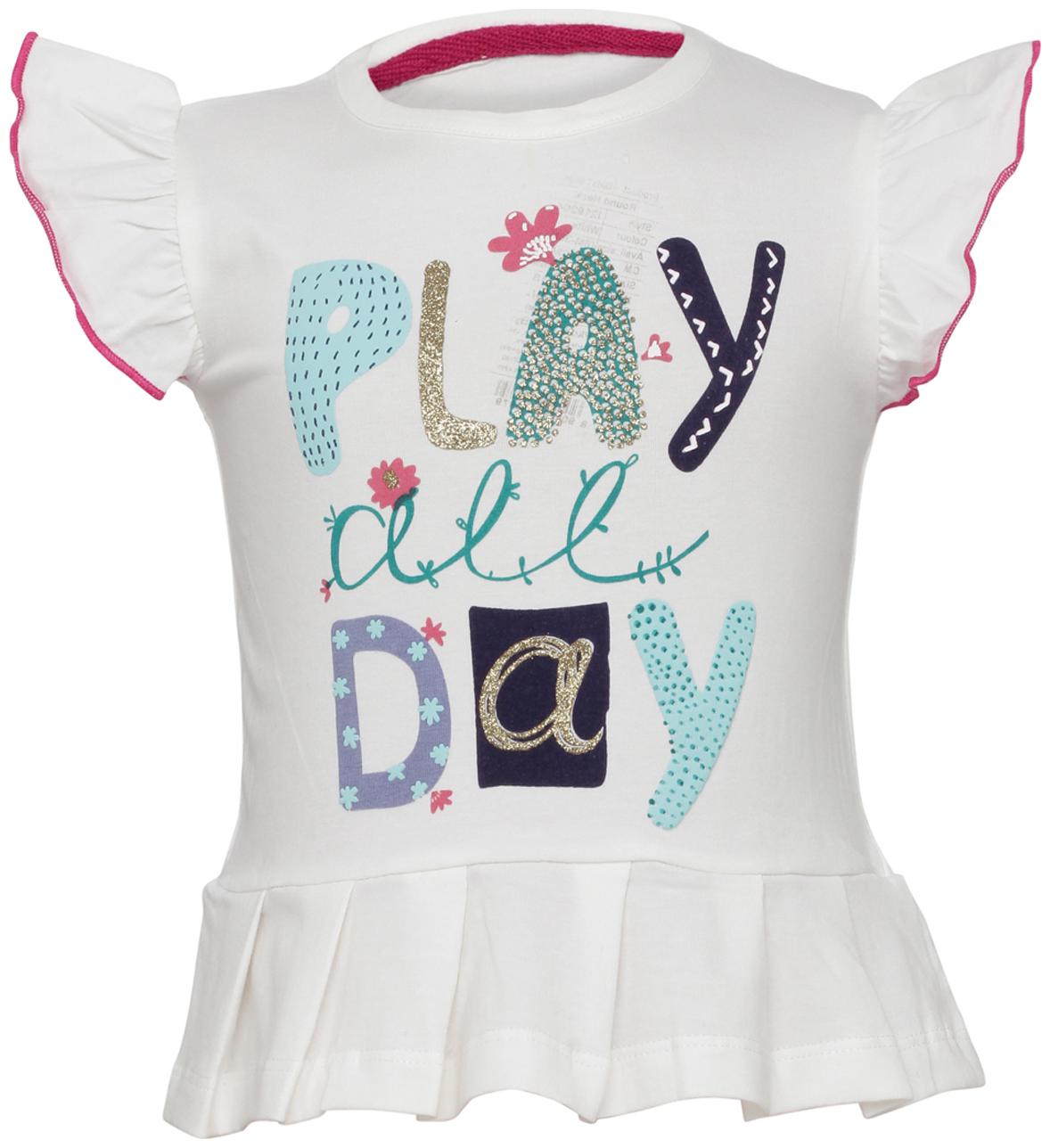 

Tales Stories Cotton Solid T shirt for Baby Girl - White