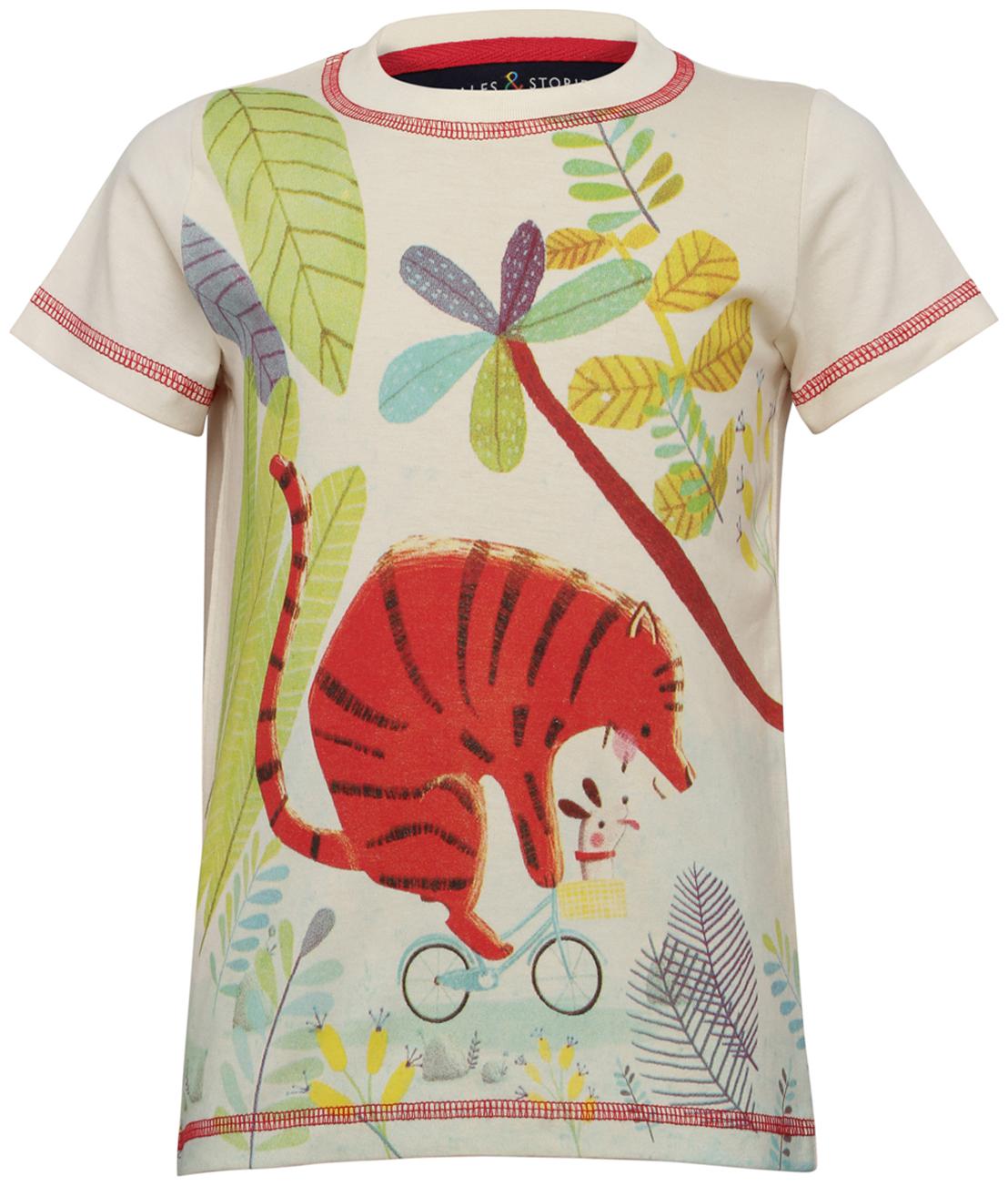

Tales Stories Boy Cotton Printed T-shirt - Beige