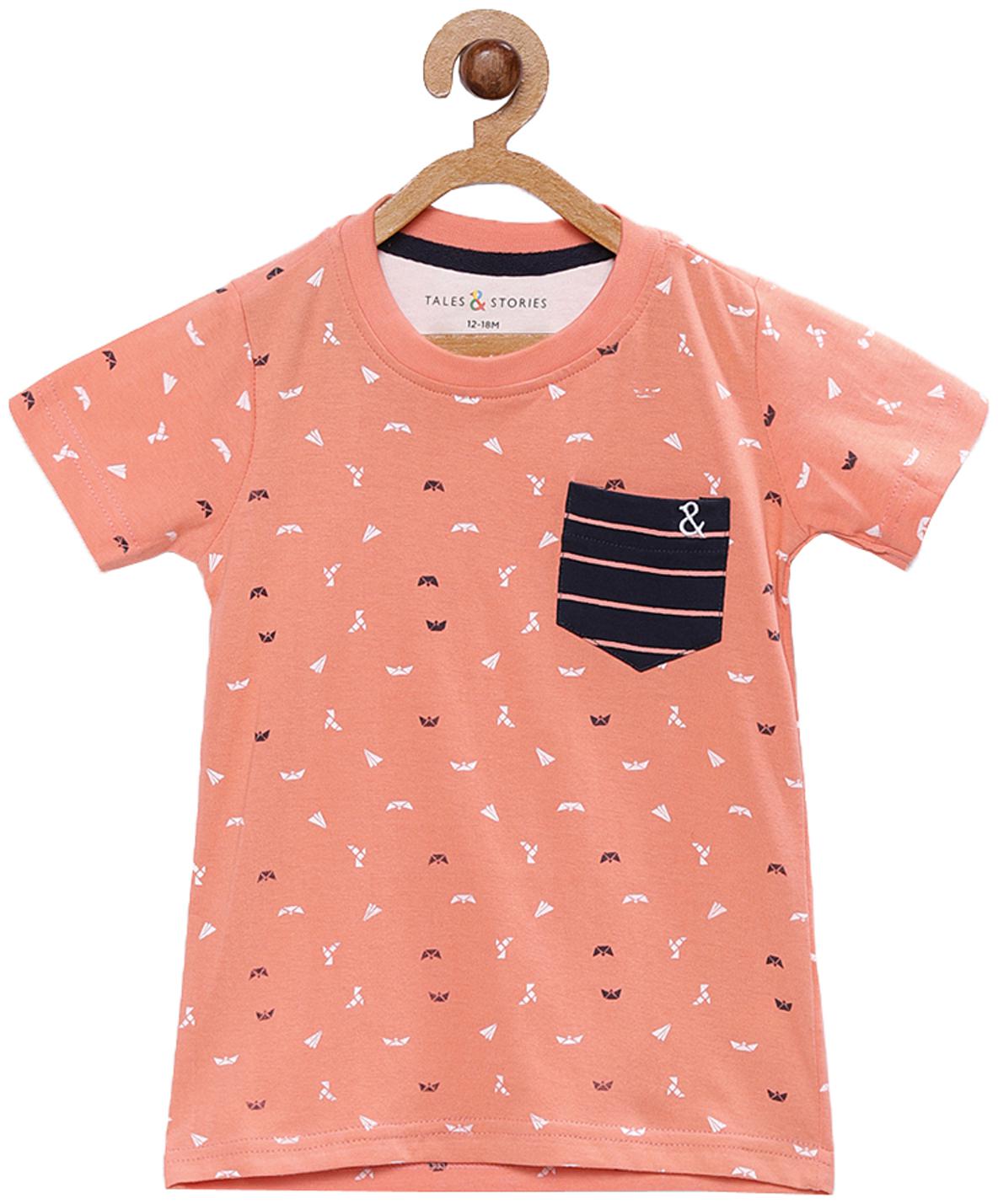

Tales Stories Boy Cotton Printed T-shirt - Orange