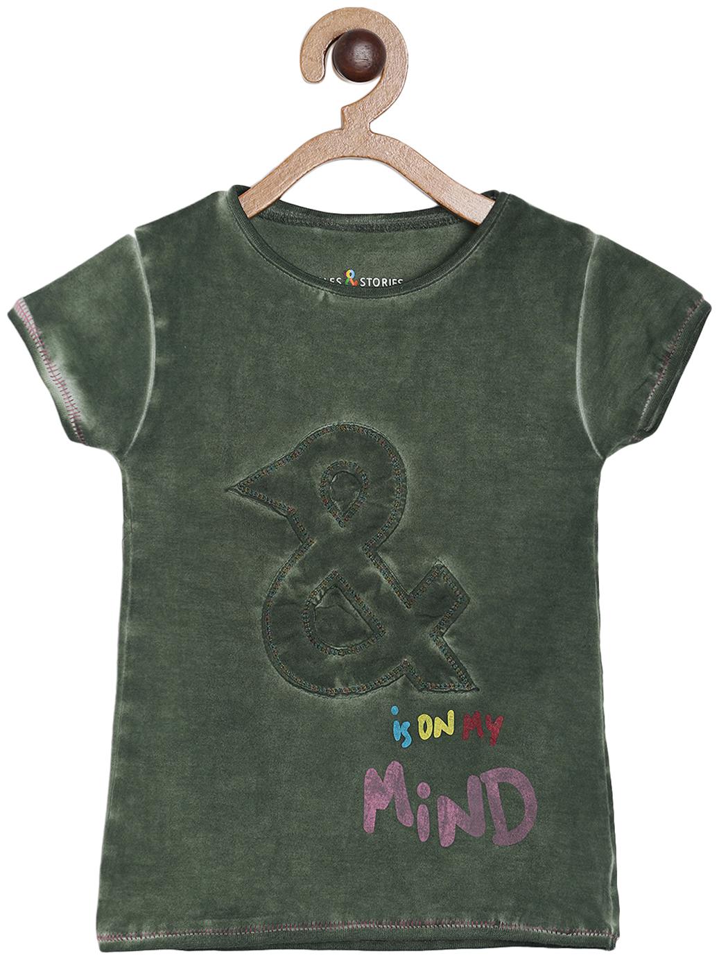 

Tales Stories Girl Cotton Printed Top - Green