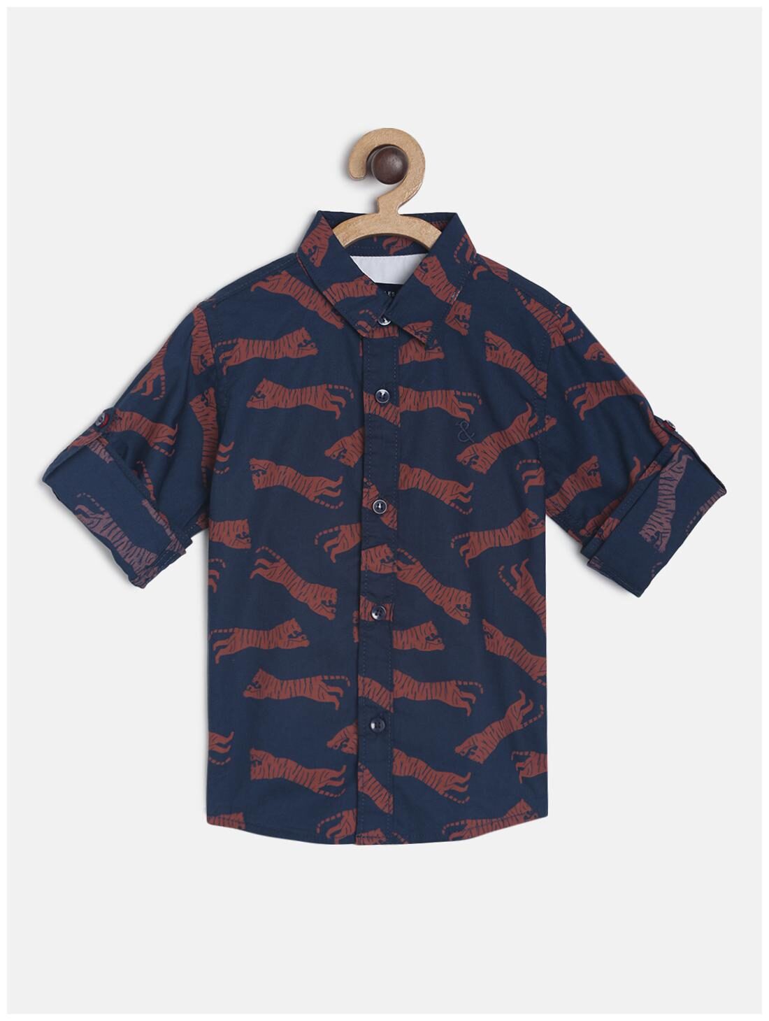 

Tales Stories Boy Cotton Printed Shirt Blue