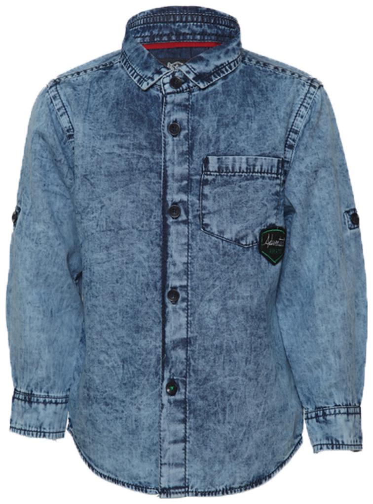 

Tales Stories Boy Denim Solid Shirt Blue