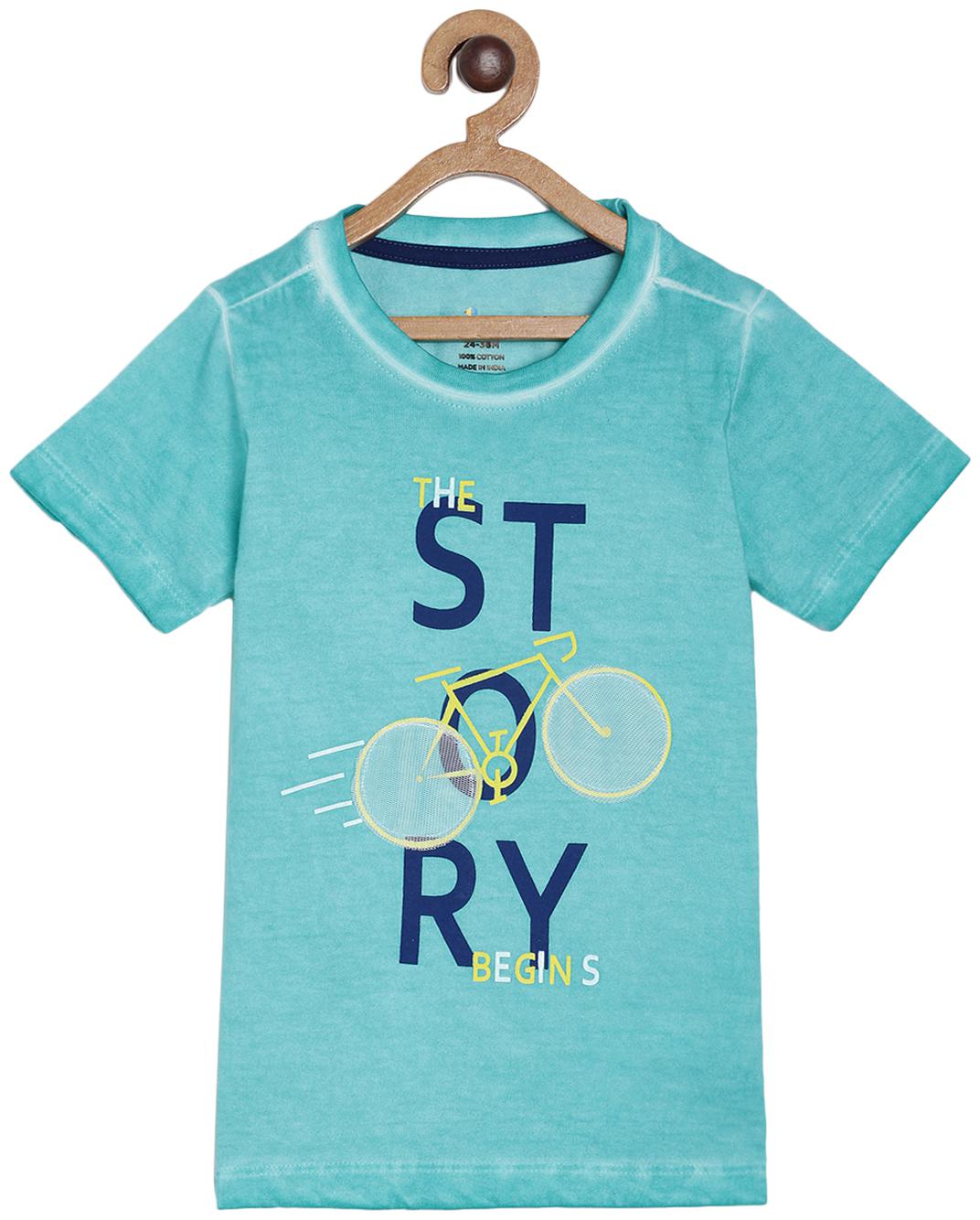 

Tales Stories Boy Cotton Printed T-shirt - Green