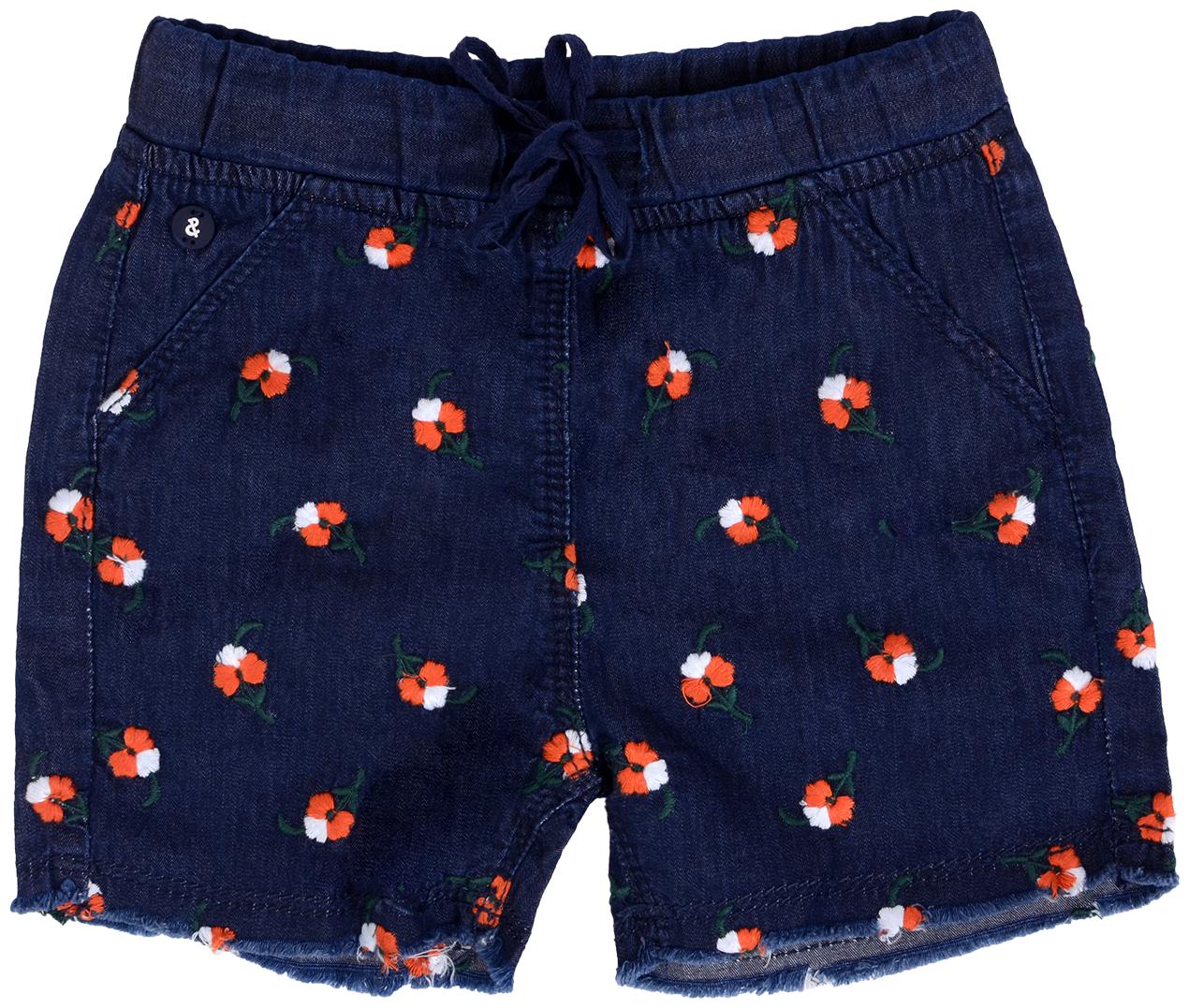 

Tales Stories Girl Cotton Embroidered Regular shorts - Blue