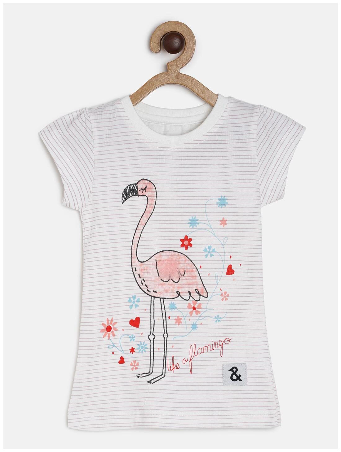 

Tales Stories Girl Cotton Striped T shirt - White