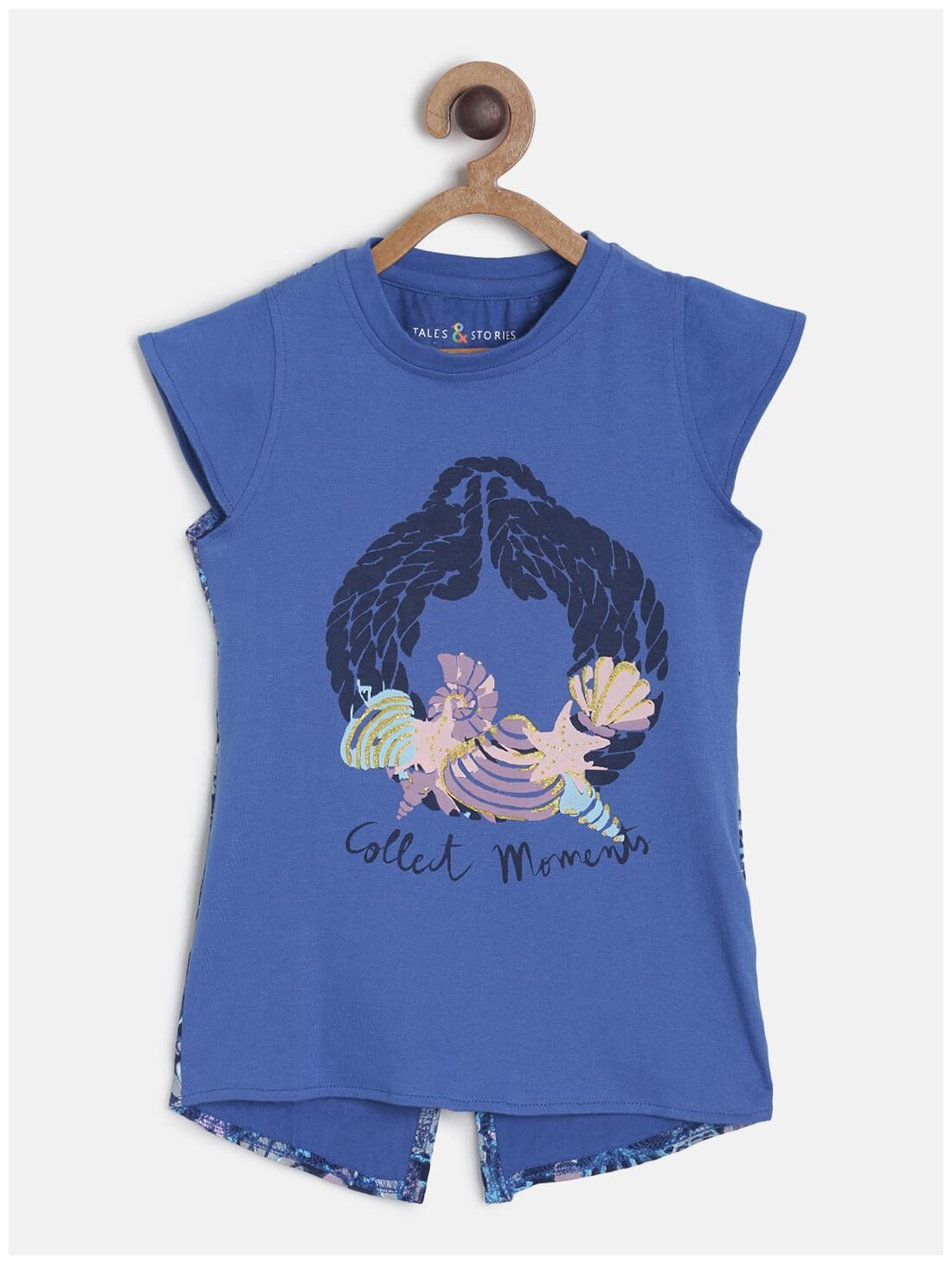 

Tales Stories Cotton Printed T shirt for Baby Girl - Blue