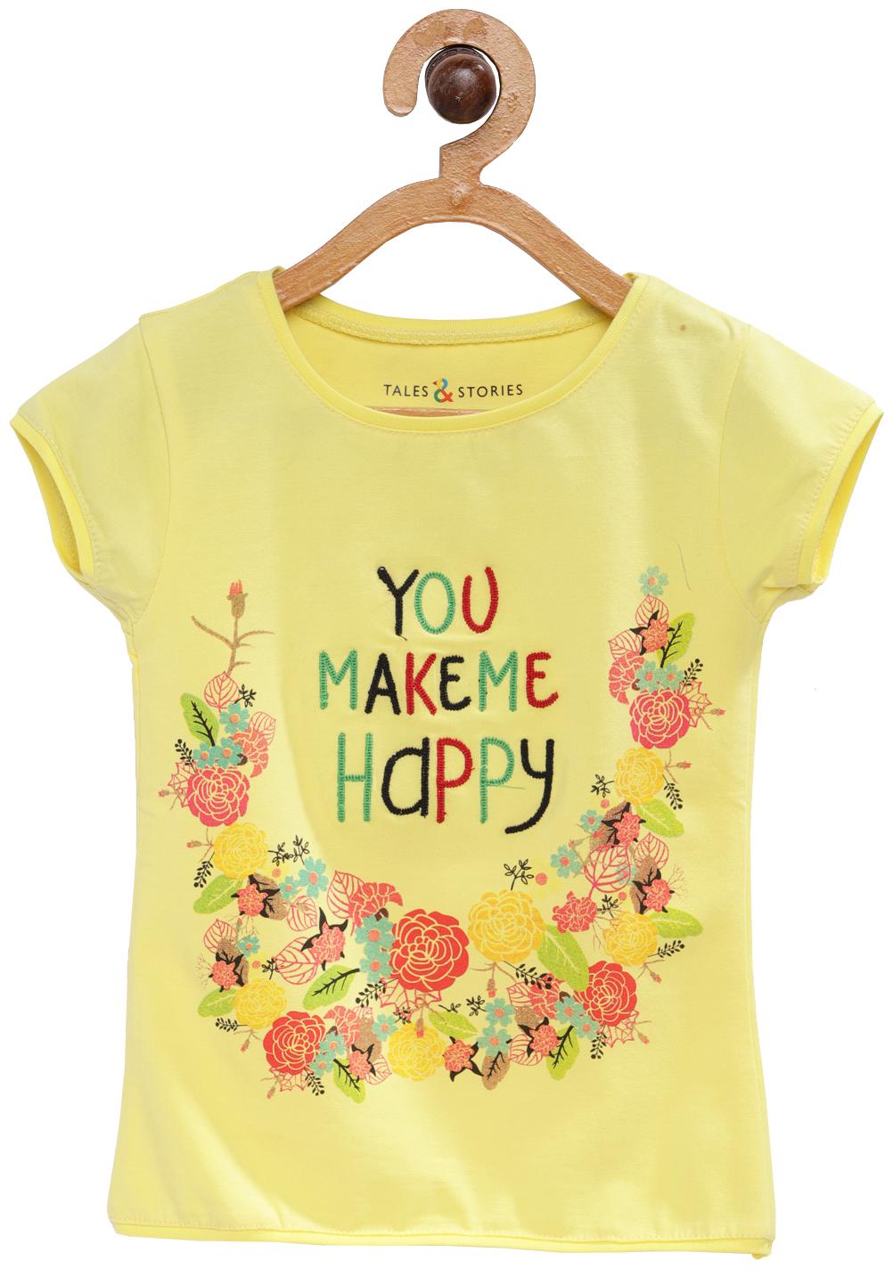 

Tales Stories Cotton Printed T shirt for Baby Girl - Yellow