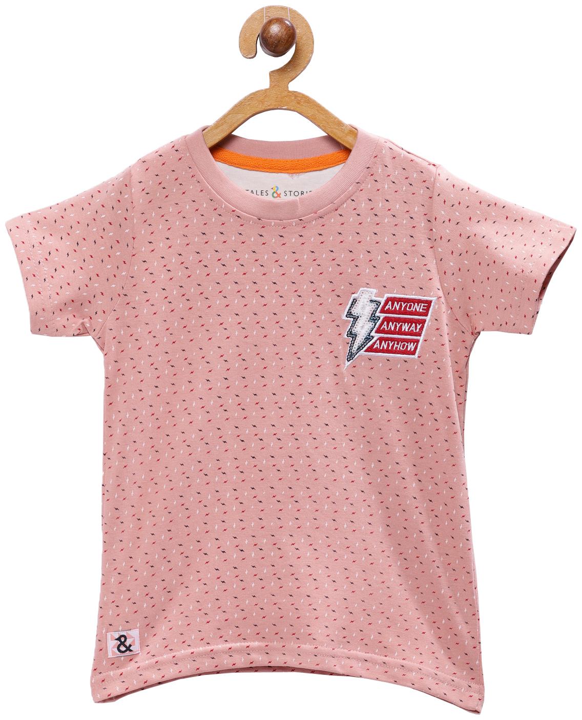 

Tales Stories Boy Cotton Printed T-shirt - Pink