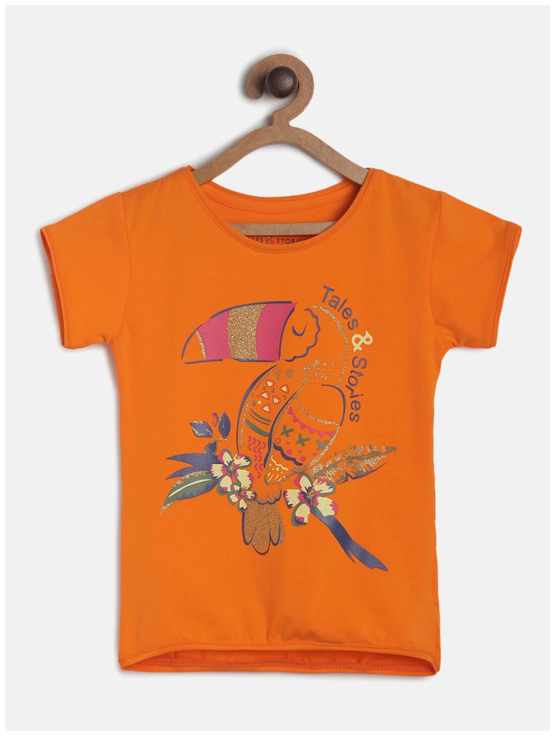 

Tales Stories Boy Cotton blend Printed T-shirt - Orange