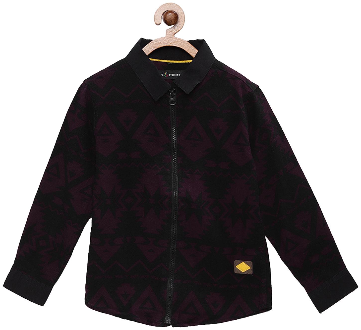 

Tales Stories Boy Cotton Printed Shirt Black