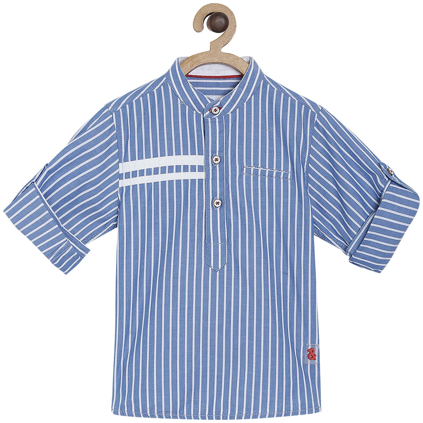

Tales Stories Boy Cotton Striped Shirt Blue