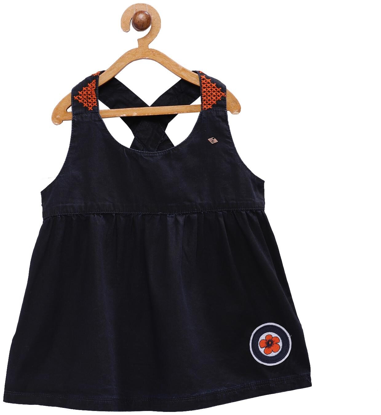 

Tales Stories Girl Cotton Solid Top - Blue