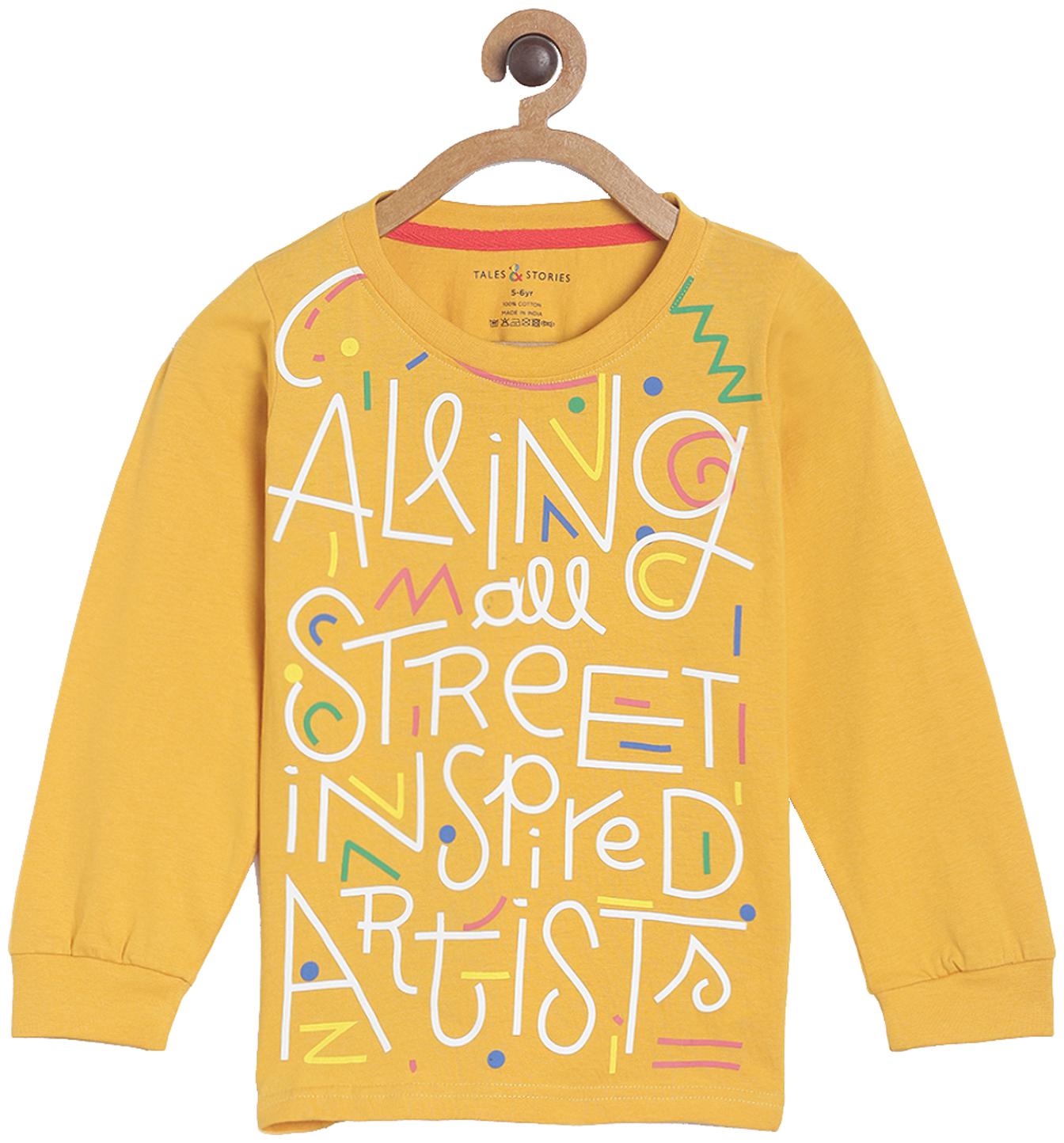 

Tales Stories Boy Cotton Printed T-shirt - Yellow