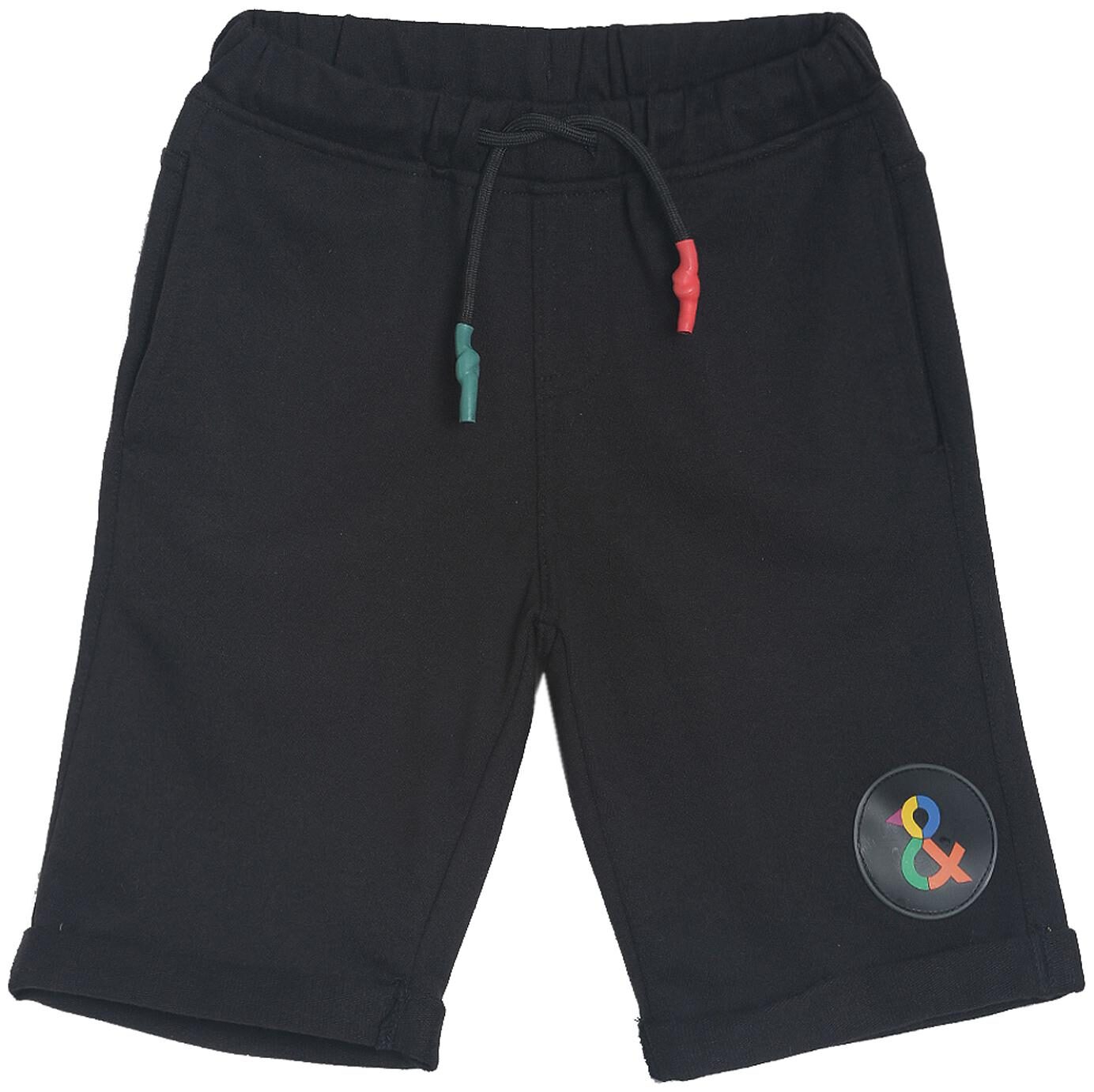 

Tales Stories Boy s Pure Cotton Black Solid Mid-Rise Shorts