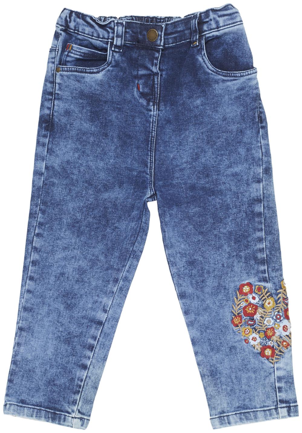 

Tales Stories Baby girl Denim Embroidered Jeans - Blue